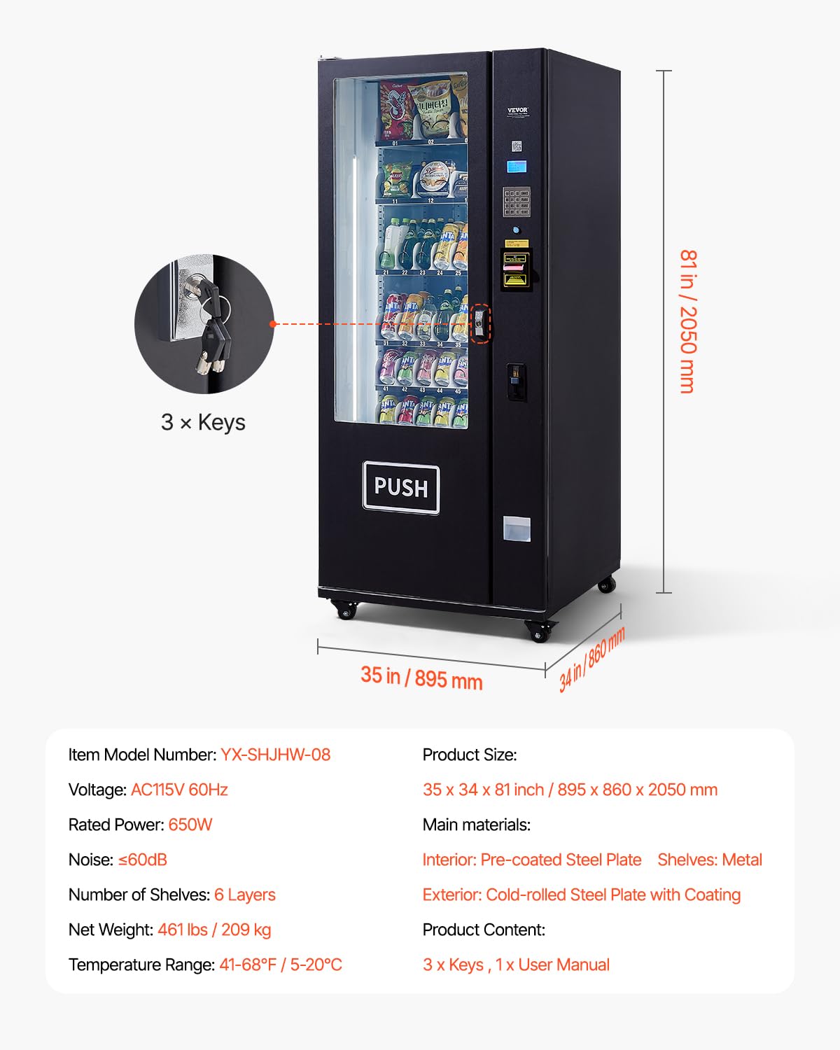 KOLVENDING Refrigerated Combo Vending Machine – 36 Slots Snack & Drink Vending Solution for Commercial Use