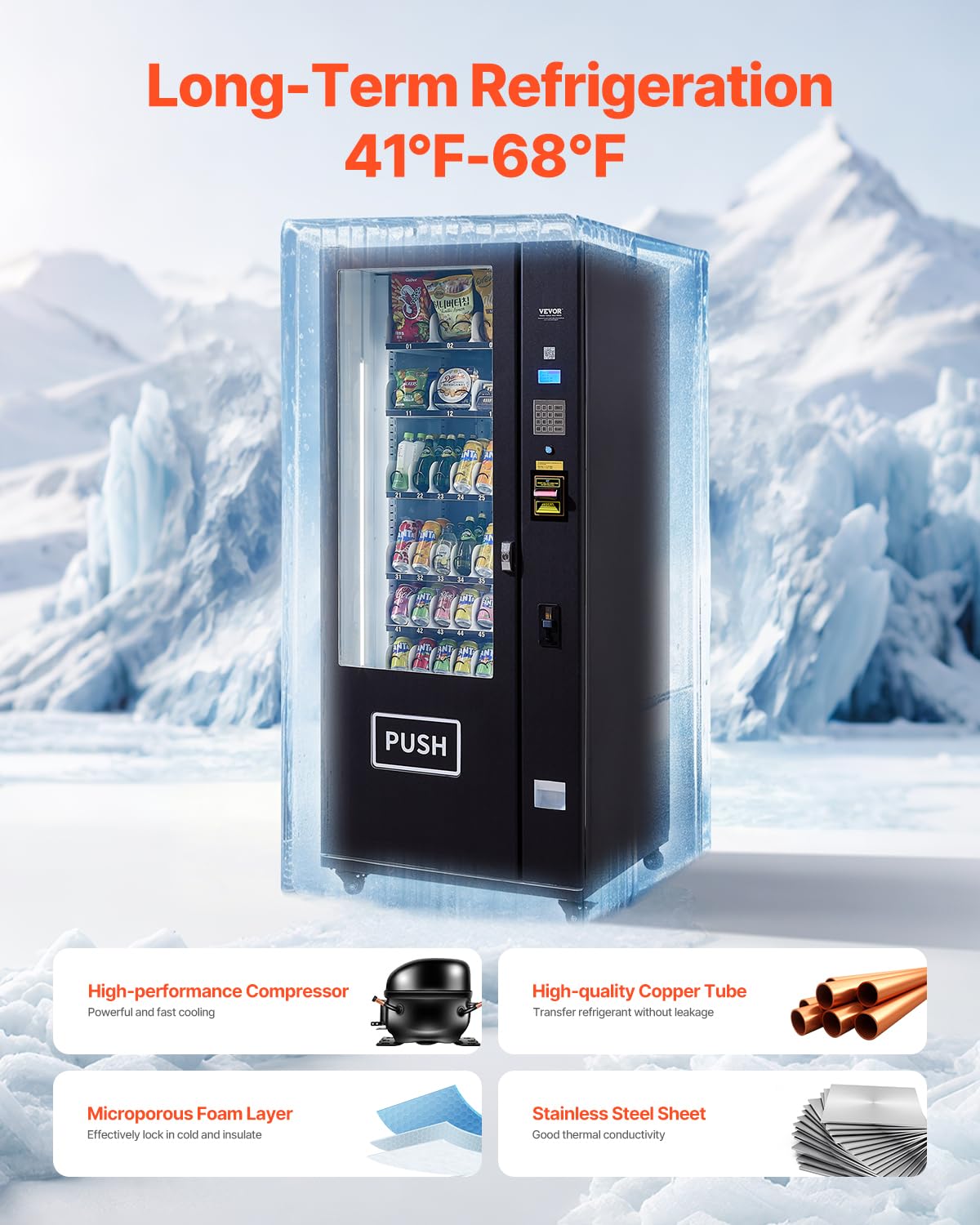 KOLVENDING Refrigerated Combo Vending Machine – 36 Slots Snack & Drink Vending Solution for Commercial Use